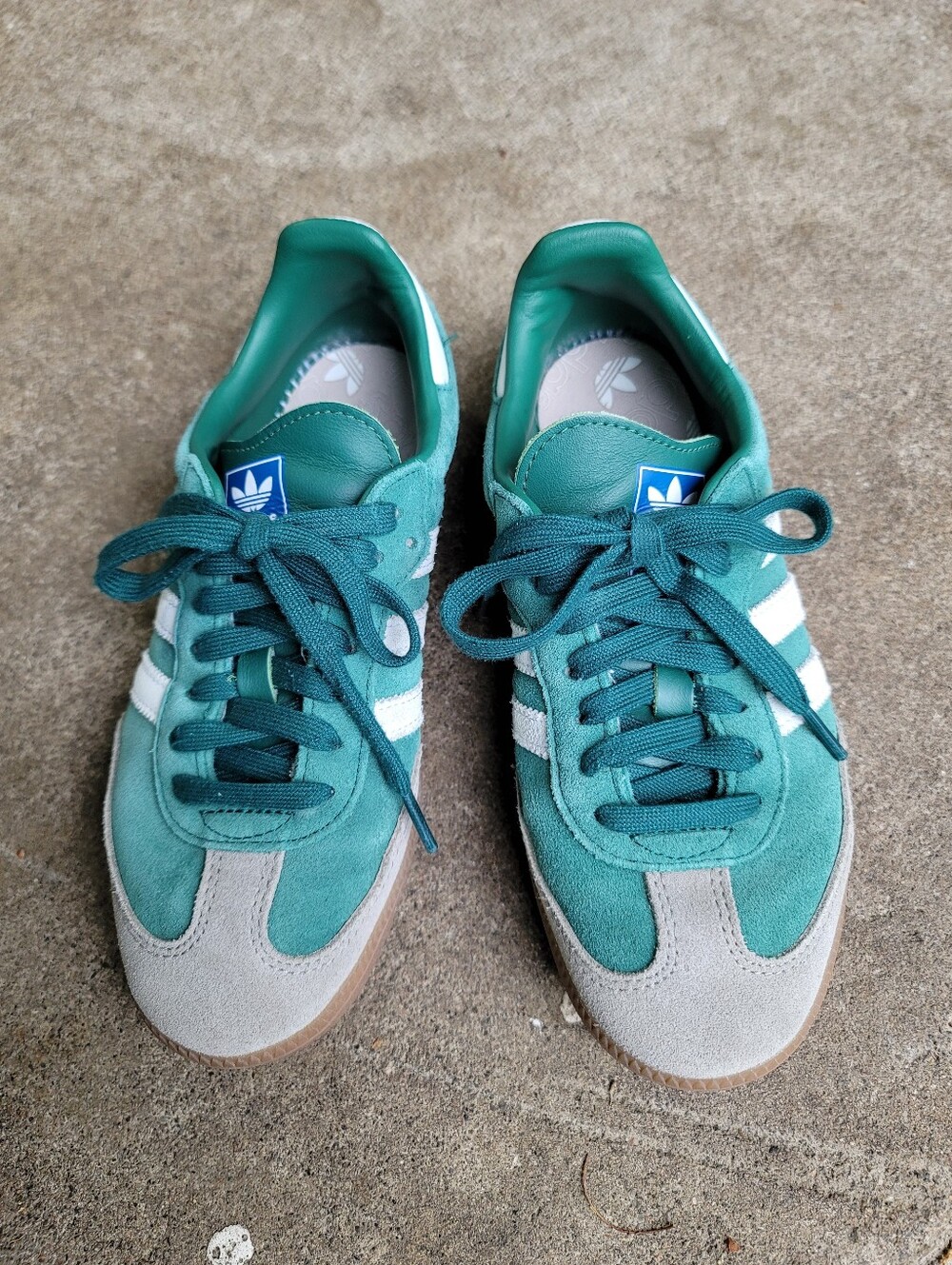 adidas Samba OG Collegiate Green Suede Grey Trim Gum Sole Sneaker US 6 Pre-owned